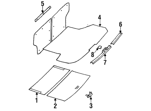 1989 Nissan Sentra Interior Trim - Rear Body Lock-Male Diagram for 84962-10E00