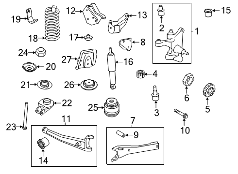 2022 Ford F-350 Super Duty Front Suspension Components Spring Mount Plate Diagram for HC3Z-3A089-A