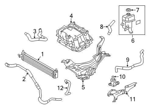 2013 Lexus CT200h Inverter Cooling Components Radiator Assembly Diagram for G9010-76011