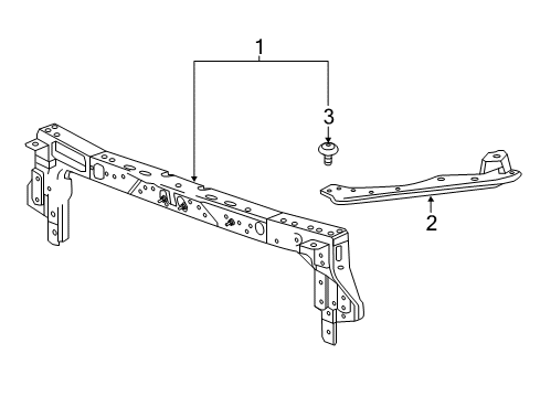 2019 Chevrolet Volt Radiator Support Upper Tie Bar Diagram for 84003890