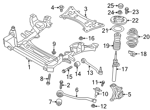 2015 BMW X3 Front Suspension Components, Lower Control Arm, Ride Control, Stabilizer Bar Front Axle Support Diagram for 31116787915
