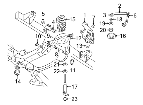 2008 Dodge Ram 2500 Front Suspension Components, Lower Control Arm, Upper Control Arm, Stabilizer Bar Front Coil Spring Diagram for 52113912AA