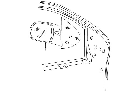 2005 Mercury Monterey Outside Mirrors Mirror Assembly Diagram for 3F2Z-17683-BAB