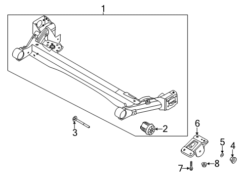 2022 Kia Soul Rear Suspension TORSION Axle COMPLET Diagram for 55100K0100