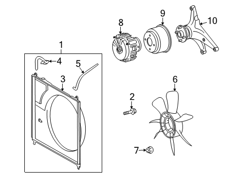 2008 Toyota Sequoia Cooling System, Radiator, Water Pump, Cooling Fan Reservoir Hose Diagram for 16567-0P100