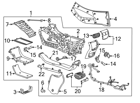 2019 Buick LaCrosse Center Console Lower Plate Insulator Diagram for 26685251