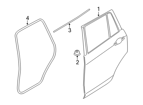 2011 BMW X3 Rear Door Channel Cover, Outer, Door, Rear Right Diagram for 51227317908