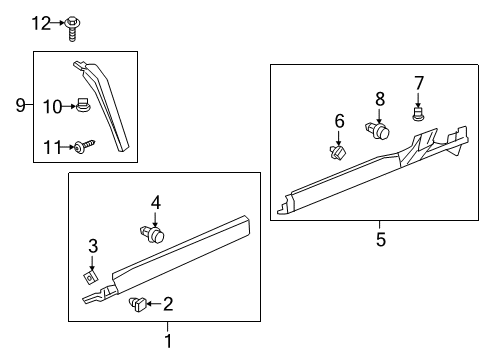 2019 Honda Ridgeline Exterior Trim - Pillars, Rocker & Floor Clip, Side Sill Garnish Diagram for 91512-TZ5-A01