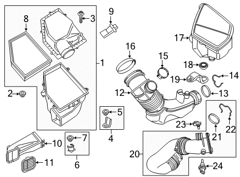 2020 BMW 530i Filters Intake Duct Diagram for 13717643299