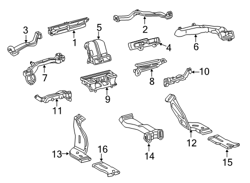 2021 Toyota Avalon Ducts Duct Sub-Assembly, Air Diagram for 87201-06760