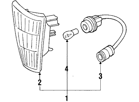1986 Hyundai Excel Park Lamps Lamp Assembly-Front Position, RH Diagram for 92304-21552