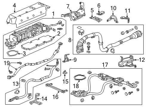2020 Acura RLX Hybrid Components Catalytic Converter (12V) Diagram for 1C800-R9S-043