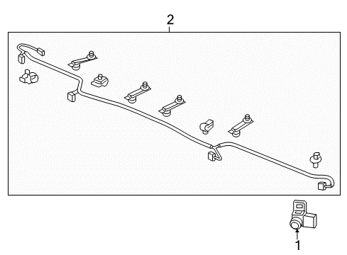 2017 Acura MDX Electrical Components - Rear Bumper Sensor Assembly, Parking (Dark Cherry Pearl) (With Clip) Diagram for 39680-TEX-Y41YH