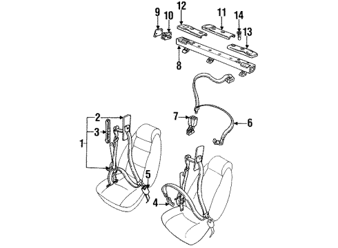 1994 Saab 900 Seat Belt Plug-Pipe Diagram for 4429619