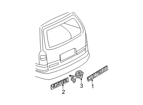 2004 Chevrolet Venture Exterior Trim - Lift Gate Plate Asm-Lift Gate Name *Chrome Diagram for 10237582