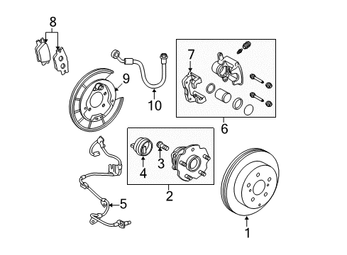 2006 Toyota RAV4 Anti-Lock Brakes Actuator Assembly Diagram for 44050-0R081