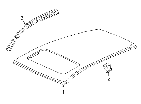 2018 Acura RDX Roof & Components Gusset, Passenger Side Roof Side Diagram for 62145-TX4-A00ZZ