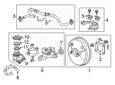 2015 Honda CR-Z Dash Panel Components Bracket, Master Power Tube Diagram for 46468-TM8-000