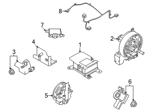 2021 Nissan Rogue Air Bag Components Sensor-Air Bag Front Center Diagram for 98581-6RR8A