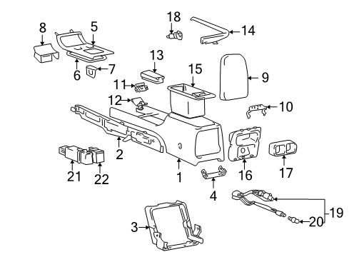 2001 Hyundai XG300 Heated Seats Bracket Assembly-Console Mounting Rear Diagram for 84635-39100