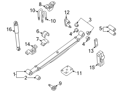 2002 Nissan Frontier Rear Suspension Spring Assembly Leaf, Rear Diagram for 55020-8Z400