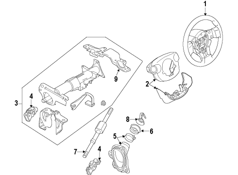 2012 Infiniti G25 Steering Column & Wheel, Steering Gear & Linkage Column Assy-Steering, Upper Diagram for 48810-1NF1A