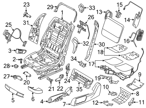 2018 BMW 640i Power Seats Motor, Backrest Upper Section Adjust., Left Diagram for 52107309649