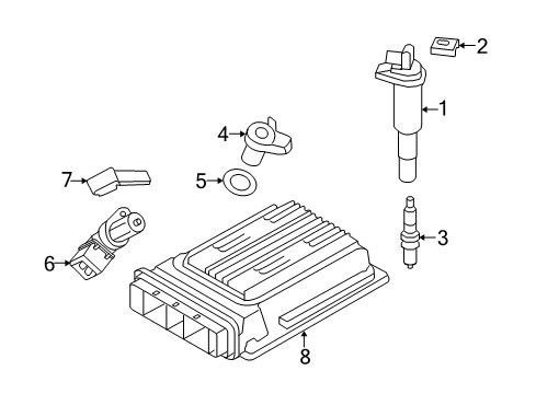 2018 BMW X6 Powertrain Control Spark Plugs Diagram for 12120039634