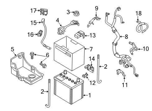 2013 Infiniti QX56 Battery Cable Assy-Battery Earth Diagram for 24083-1LA0A