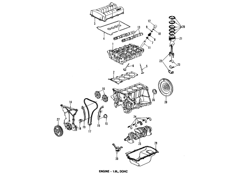 1999 Saturn SL2 Engine Parts, Mounts, Cylinder Head & Valves, Camshaft & Timing, Oil Pan, Oil Pump, Crankshaft & Bearings, Pistons, Rings & Bearings Seal Asm, Valve Stem Oil Diagram for 21007685