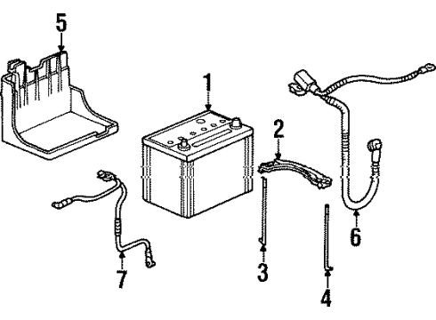 1997 Honda Prelude Battery Box, Battery (80D, 70D) Diagram for 31521-S30-000