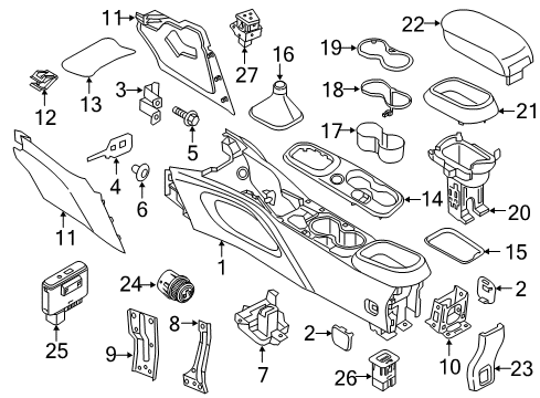 2016 Fiat 500X Parking Brake Bracket-Console Diagram for 68247074AA