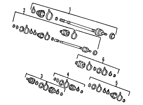 2000 Hyundai Accent Front Axle Shafts & Joints, Drive Axles Joint & Shaft Kit-Front Axle W Diagram for 49508-25A00