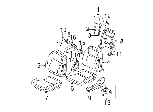 2001 Honda Civic Front Seat Components Cover, L. Reclining *YR169L* (MILD BEIGE) Diagram for 81638-S5A-J11ZB