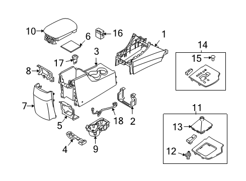 2010 Hyundai Sonata Center Console Retainer Assembly-Shift Lever Boot Diagram for 84685-3K500