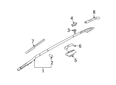 2010 Nissan Murano Roof Rack Plug-End Diagram for 73884-1AA0A