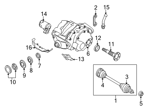 2011 BMW X6 Axle & Differential - Rear Cv Axle Assembly Rear Left Diagram for 33207607922