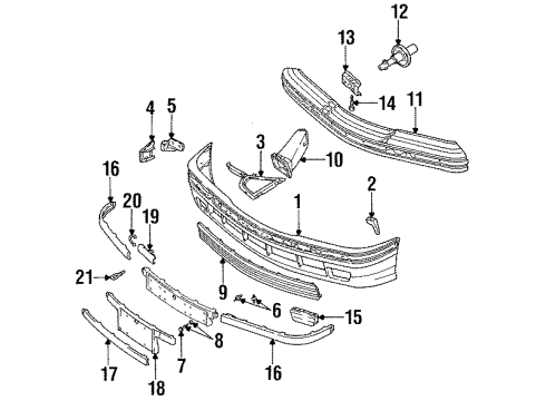 1998 BMW 328i Front Bumper Support Left Diagram for 51118122577