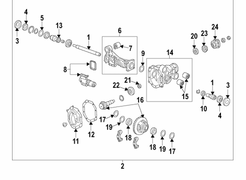 2021 Chevrolet Silverado 1500 Front Axle, Differential, Drive Axles, Propeller Shaft Output Shaft Bearing Diagram for 23243757