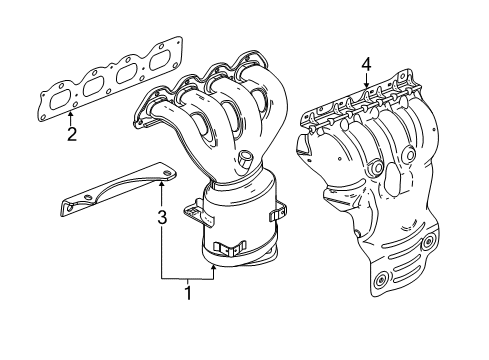 2017 Chevrolet Sonic Exhaust Manifold Exhaust Manifold Diagram for 25197189