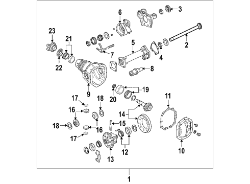 2006 GMC Canyon Front Axle, Axle Shafts & Joints, Differential, Drive Axles, Propeller Shaft Carrier Gasket Diagram for 12479249