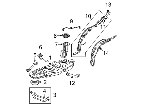 2011 Toyota RAV4 Fuel Supply Fuel Pump Assembly Diagram for 23220-36010