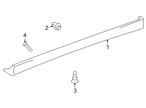 2002 Hyundai XG350 Exterior Trim - Pillars, Rocker & Floor Moulding Assembly-Side Sill Front, RH Diagram for 87752-39000