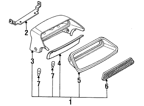 1990 Nissan Stanza Bulbs Lamp Assembly-Stop Diagram for 26590-65E00