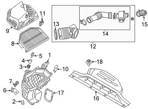 2013 Hyundai Genesis Coupe Filters Body-Air Cleaner Diagram for 28112-2M300