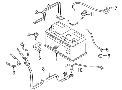 2015 BMW X4 Battery Positive Cable Diagram for 61129321005
