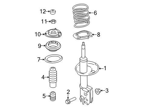 2013 Kia Optima Struts & Components - Front Front Strut Assembly Kit, Right Diagram for 546614R025