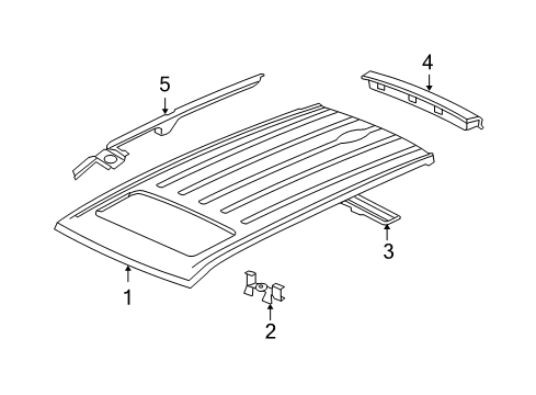 2014 Honda Pilot Roof & Components Panel, Roof (Sunroof) Diagram for 62100-SZA-A31ZZ