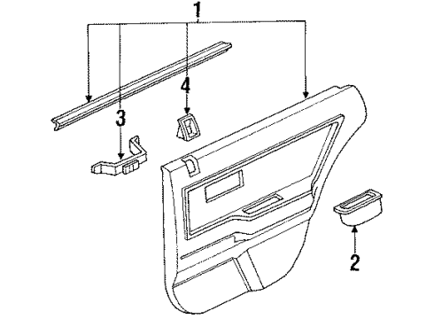 1991 Acura Integra Interior Trim - Rear Door Bracket, Right Rear Pull Pocket Diagram for 83708-SK8-000