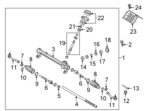 2018 Hyundai Tucson Steering Column & Wheel, Steering Gear & Linkage Joint Assembly-Inner Ball Diagram for 57724-D3000